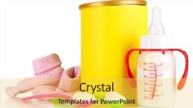  Presentation with babies - Audience pleasing presentation consisting of vitamin formula - bottle with milk and food backdrop and a  colored foreground