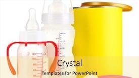  Presentation with white milk - Amazing presentation design having vitamin formula - bottles with milk and food backdrop and a yellow colored foreground