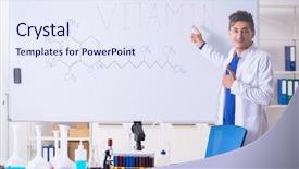  Presentation with navratri festival front page pdf - Cool new theme with vitamin formula - young chemist standing in front backdrop and a sky blue colored foreground