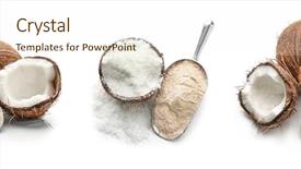  Presentation with flour - Beautiful presentation theme featuring vitamin free - collage with coconut flour backdrop and a cream colored foreground