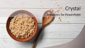  Presentation with quinoa - PPT layouts featuring vitamin free - cooked quinoa in bowl background and a light gray colored foreground