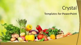  Presentation with organic - Theme with vitamin free - organic vegetables background and a blonde colored foreground