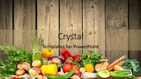  Presentation with organic - Colorful PPT layouts enhanced with vitamin free - organic vegetables backdrop and a coral colored foreground