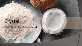  Presentation with flour - PPT theme enhanced with vitamin free - plate with coconut flour background and a mint green colored foreground