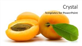  Presentation with apricot - Slide set featuring vitamin mineral vitamins minerals backgrounds - slice apricot on white background background and a white colored foreground