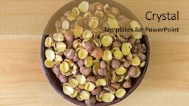  Presentation with nut - PPT theme with nelumbo - lotus seed lotus nut background and a gold colored foreground