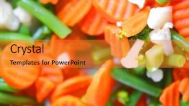  Presentation with vegetables - PPT theme consisting of typical norwegian rustic village and fjord landscape background and a tawny brown colored foreground