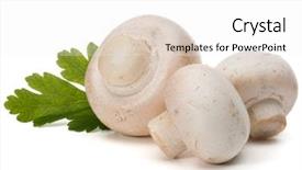  Presentation with detox green smoothies still life - Slides consisting of vitamin mushroom - champignon and parsley herb still background and a white colored foreground