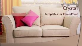  Presentation with bright - Cool new slides with vitamin news - comfortable modern sofa with bright backdrop and a lemonade colored foreground