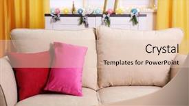  Presentation with bright - PPT layouts featuring vitamin news - comfortable modern sofa with bright background and a lemonade colored foreground