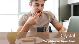  Presentation with laptop - Slide deck featuring vitamin news - concentrated attractive man using laptop background and a coral colored foreground