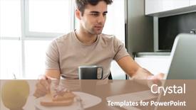  Presentation with concentrated solar power - Amazing slide deck having vitamin news - concentrated attractive man using laptop backdrop and a coral colored foreground