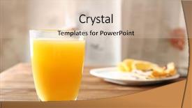  Presentation with orange juice - Cool new theme with vitamin news - glass of fresh orange juice backdrop and a lemonade colored foreground