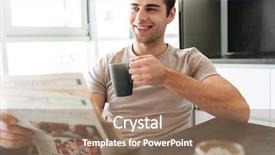  Presentation with cup of lemon tea - Beautiful PPT layouts featuring vitamin news - handsome smiling man with cup backdrop and a coral colored foreground