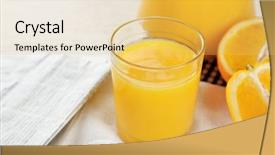  Presentation with vitamin - Slide set having vitamin news - newspaper with oranges and juice background and a yellow colored foreground