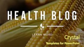  Presentation with corn - Presentation theme enhanced with vitamin news - ripe corn close up health background and a tawny brown colored foreground