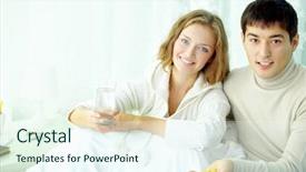  Presentation with married couple hearts - Beautiful presentation theme featuring vitamin pills looking at camera backdrop and a  colored foreground