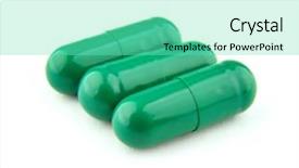  Presentation with medical pill medicine white blue - Slide deck with vitamin pils - three medical pills on white background and a  colored foreground