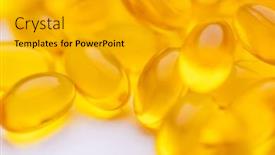  Presentation with supplement - Presentation theme featuring vitamin-supplement-liquid-capsule-close background and a  colored foreground