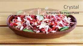  Presentation with healthy eating - Slide set consisting of vitamine-plate-full-of-mixed background and a lemonade colored foreground