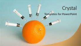  Presentation with swine flu - Audience pleasing theme consisting of vitamins and flu vaccines backdrop and a light blue colored foreground