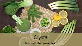  Presentation with japanese food - Beautiful slide set featuring vitamins and minerals on bamboo backdrop and a coral colored foreground