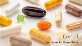  Presentation with self care - Audience pleasing PPT layouts consisting of vitamins-and-supplements-background-pills backdrop and a lemonade colored foreground