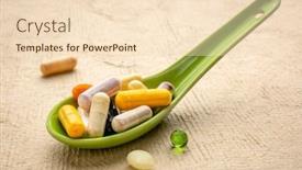  Presentation with self care - Colorful PPT theme enhanced with vitamins-and-supplements-pills backdrop and a lemonade colored foreground