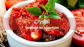  Presentation with dried tomato - Cool new presentation with vitamins sun - bowl of dried tomatoes backdrop and a crimson colored foreground