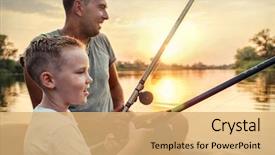  Presentation with catholic father son hoyly spirit - Slide set enhanced with vitez - happy father and son together background and a coral colored foreground