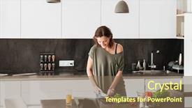  Presentation with aged - Slides with vitiligo - young casual middle aged woman background and a violet colored foreground