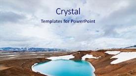  Presentation with geothermal - PPT theme consisting of vitis - caldera volcano with turquoise water background and a sky blue colored foreground