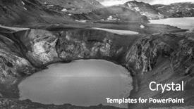  Presentation with geothermal - Theme enhanced with vitis - giant volcano askja offers background and a gray colored foreground