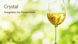  Presentation with outdoors - PPT theme featuring vitis - glass of chardonnay sauvignon background and a soft green colored foreground