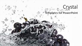  Presentation with water splash - PPT theme featuring vitis - grapes with water splash background and a white colored foreground