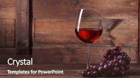  Presentation with unleavened bread grape wine - Cool new PPT theme with vitis - red wine in glass backdrop and a tawny brown colored foreground