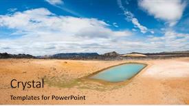  Presentation with geothermal - Colorful presentation theme enhanced with vitis - viti is a beautiful crater backdrop and a coral colored foreground