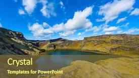  Presentation with beautiful moraine lake - Colorful presentation enhanced with vitis - viti is a beautiful crater backdrop and a tawny brown colored foreground