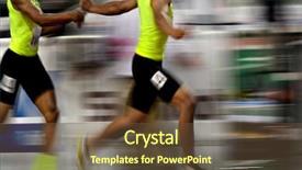  Presentation with running race - Beautiful presentation theme featuring vitory and success with baton backdrop and a tawny brown colored foreground