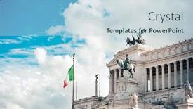  Presentation with rome italy - Cool new theme with vittorio-emanuele-ii-monument backdrop and a light blue colored foreground