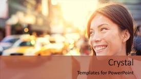  Presentation with busy street - Beautiful presentation design featuring vivacious in new york city backdrop and a red colored foreground