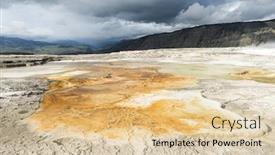  Presentation with hot spring - Colorful presentation design enhanced with vivid-canary-spring-area backdrop and a lemonade colored foreground
