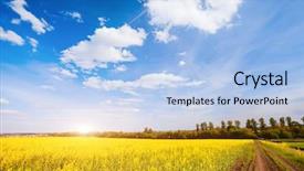  Presentation with global warming - Amazing slide deck having vivid canola field in sunlight backdrop and a light blue colored foreground