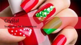  Presentation with nail art - Amazing slide set having vivid color - christmas nail art manicure winter backdrop and a red colored foreground