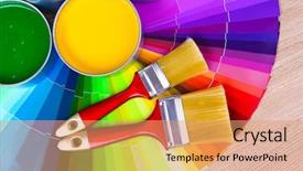  Presentation with paint - Amazing slides having vivid color - open tin cans with paint backdrop and a coral colored foreground