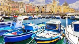  Presentation with island - Cool new theme with vivid color - procida beautiful colorful small island backdrop and a coral colored foreground