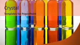  Presentation with bottles - Audience pleasing theme consisting of vivid color bottles backdrop and a gold colored foreground