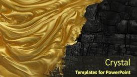  Presentation with abstract gold black - Amazing PPT theme having vivid-contrast-of-black backdrop and a tawny brown colored foreground