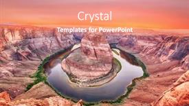  Presentation with arizona horseshoe bend colorado river - Audience pleasing PPT theme consisting of vivid dramatic sunset over horseshoe bend a famous meander on river colorado near the town of page arizona usa backdrop and a coral colored foreground