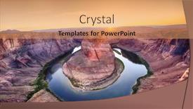  Presentation with arizona horseshoe bend colorado river - PPT layouts featuring vivid-dramatic-sunset-over-horseshoe background and a coral colored foreground